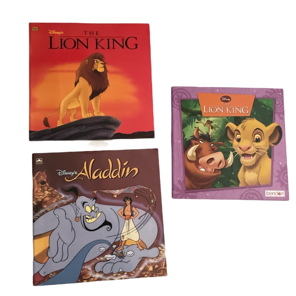 Set of 3 Disney Children Book (Aladdin / Lion King) Brand New